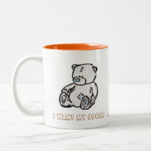 Bicolor Taza con el peluche