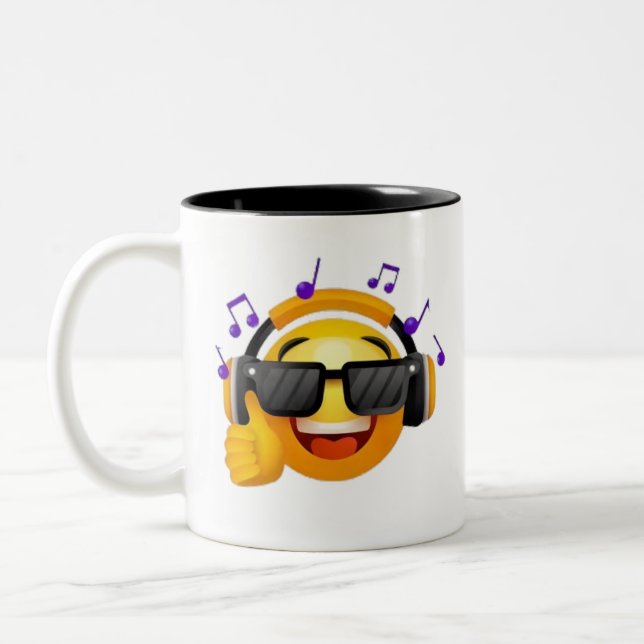 Bicolor taza con emoji (Izquierda)