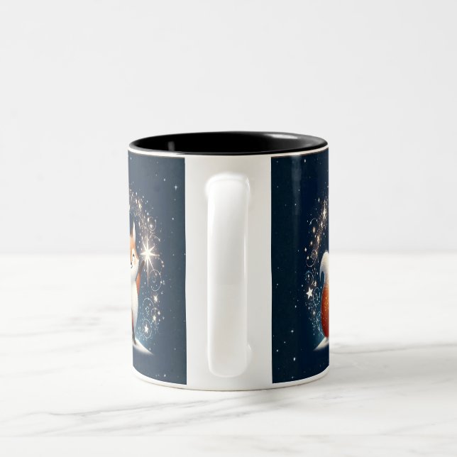 Bicolor Taza con encanto de zorro navideño (Mango)