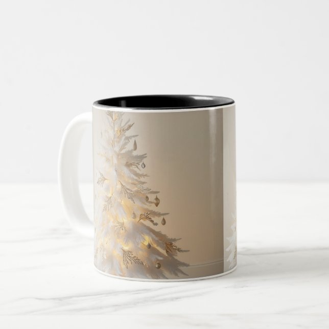 Bicolor Taza con envoltorio de árbol de Navidad (Anverso izquierdo)