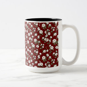 Bicolor Taza con estampado de flores