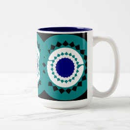Bicolor Taza con Estampado de Mandala