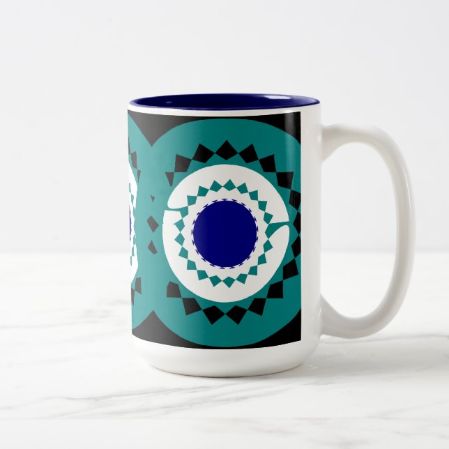 Bicolor Taza con Estampado de Mandala (Derecha)