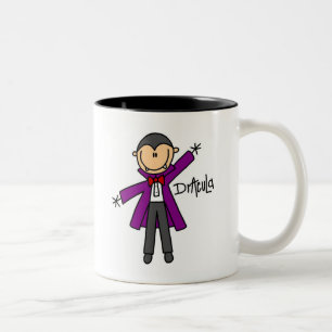 Bicolor Taza con figura de palito de Drácula de Halloween
