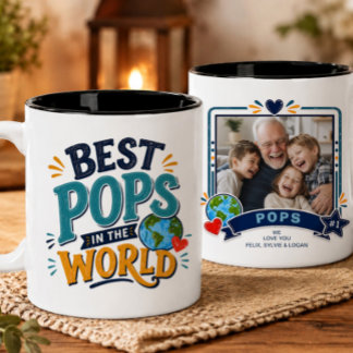 Bicolor Taza con foto de los mejores abuelos del mundo