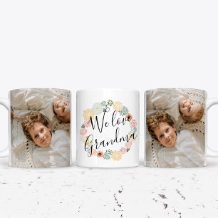 Bicolor Taza con Foto Personalizada Queremos a la Abuela