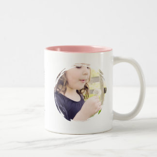 Bicolor Taza con Foto - Personalizada Rosa