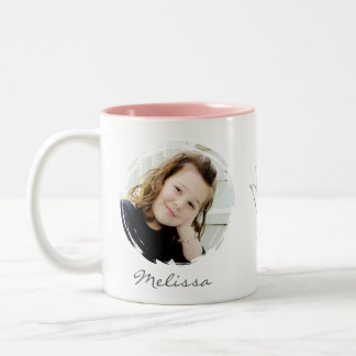 Bicolor Taza con foto - Rosa personalizada con ASL ILY