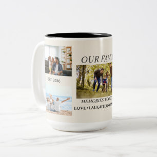 Bicolor Taza con Foto y Apellido Personalizado de la Famil