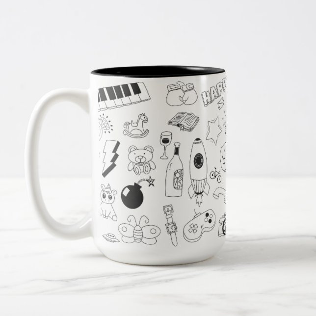 Bicolor Taza con imagen adorable (Izquierda)