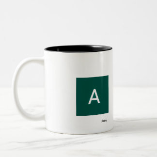 Bicolor taza con imagen y texto
