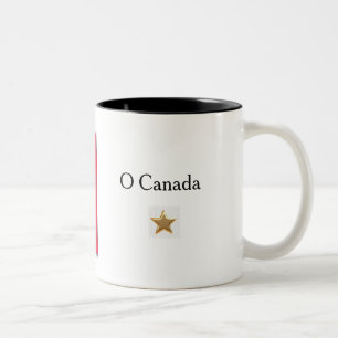 Bicolor Taza con la bandera canadiense y el título del him