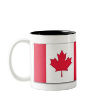 Taza con la bandera canadiense y el título del him
