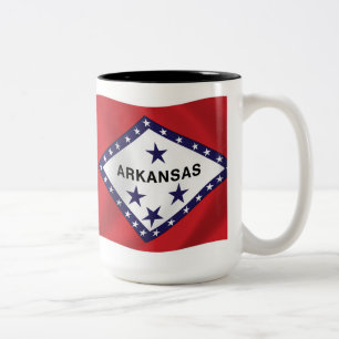 Bicolor Taza con la bandera de Arkansas