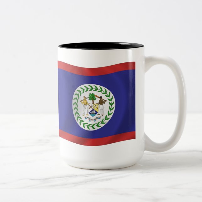 Bicolor Taza con la bandera de Belice (Derecha)