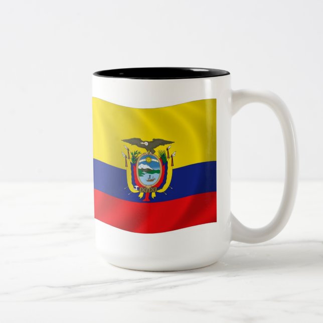 Bicolor Taza con la bandera de Ecuador (Derecha)