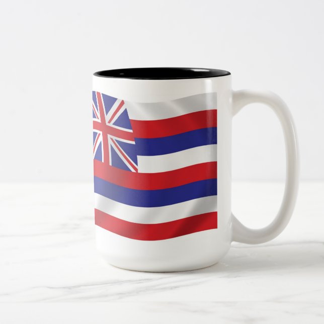 Bicolor Taza con la bandera de Hawái (Derecha)
