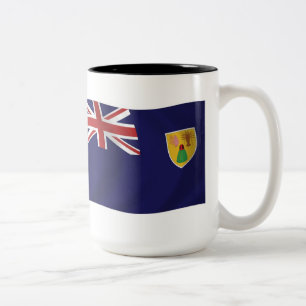 Bicolor Taza con la bandera de las Islas Turcas y Caicos