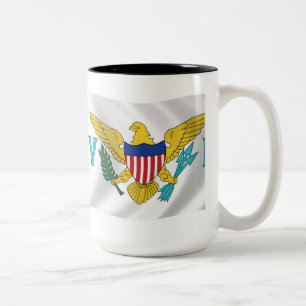 Bicolor Taza con la bandera de las Islas Vírgenes de los E