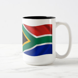 Bicolor Taza con la bandera de Sudáfrica