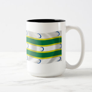Bicolor Taza con la bandera de turcomanos