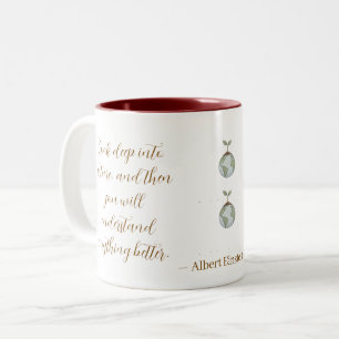 Bicolor Taza con la cita de Einstein 'Mirar profundamente 