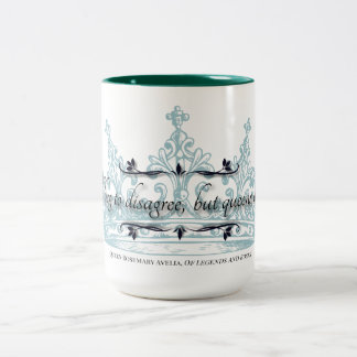 Bicolor Taza con la cita "Las reinas no ruegan" en verde