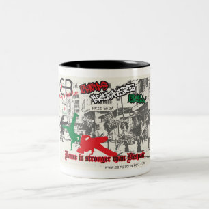 Bicolor Taza con las ilustraciones diseñadas por Chantal