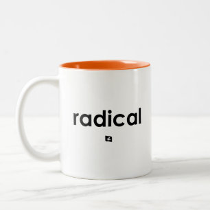 Bicolor Taza con lema radical para diestros