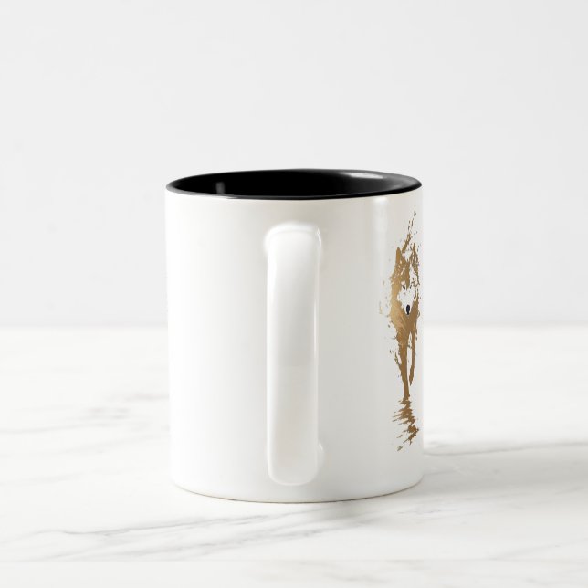 Bicolor taza con lobo (Mango)