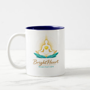 Bicolor Taza con logo de Meditación Brightheart Masculino