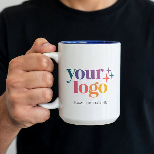 Bicolor Taza con Logo de Negocio de Promoción Personalizad
