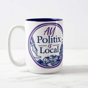 Bicolor Taza con logotipo de All Politix is Local