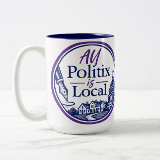 Bicolor Taza con logotipo de All Politix is Local
