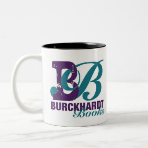 Bicolor Taza con logotipo de Burckhardt Books   Regalo par