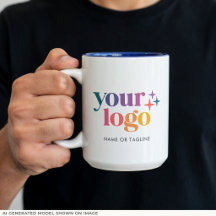 Taza con logotipo de negocio de promoción personal