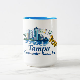 Bicolor Taza con logotipo de trompeta TCB