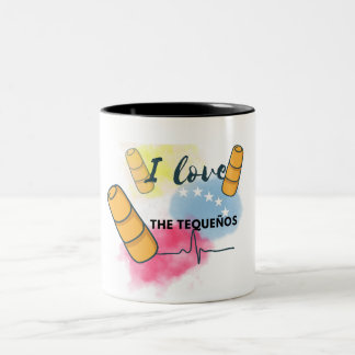 Bicolor taza con motivo tradicional aperitivo venezolano