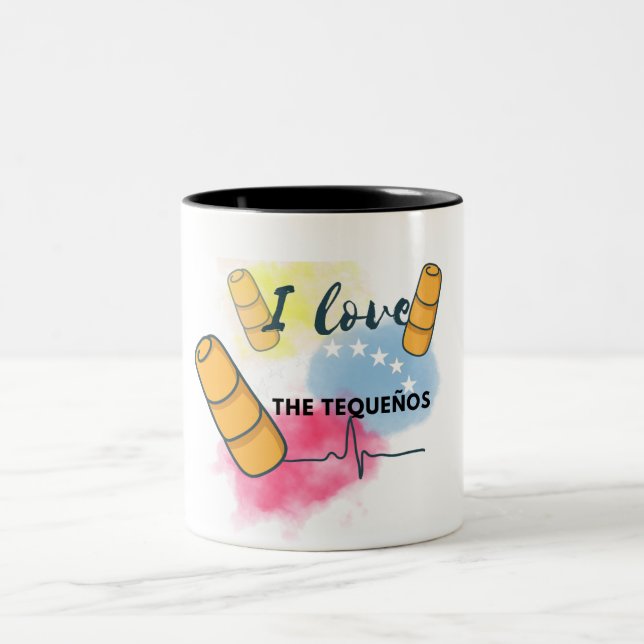 Bicolor taza con motivo tradicional aperitivo venezolano  (Centro)