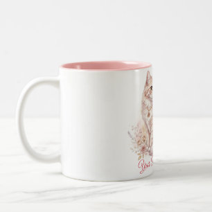 Bicolor Taza con nombre de gato personalizado 