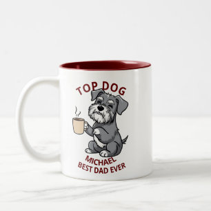 Bicolor Taza con nombre de Papá Perro - Regalo de dos tono