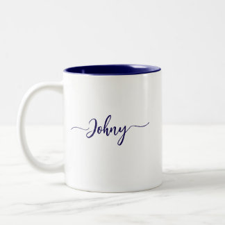 Bicolor Taza con nombre personalizado