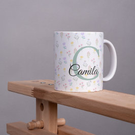 Bicolor Taza con Nombre Personalizado y Inicial