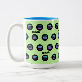 Bicolor taza con nombre solana crypto trader café Mug