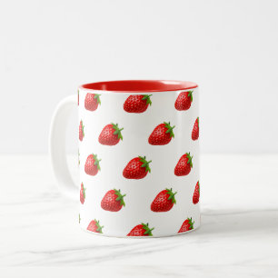 Bicolor Taza con patrón de fresa