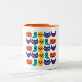 Bicolor Taza con patrón de Halloween