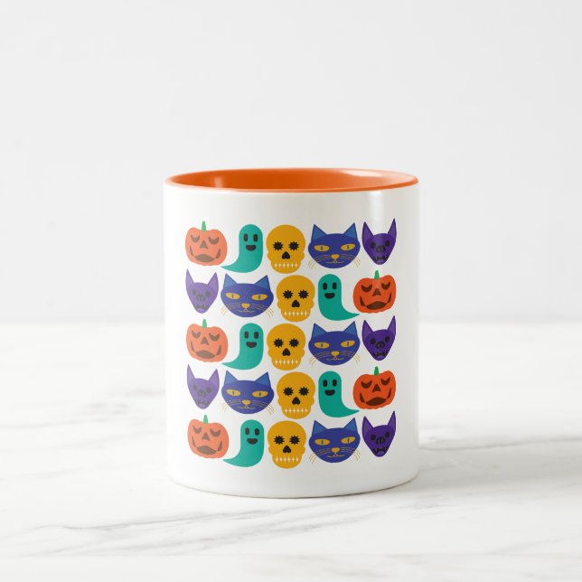 Bicolor Taza con patrón de Halloween (Centro)