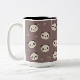 Bicolor Taza con patrón de panda Kawaii lindo – Coloreado