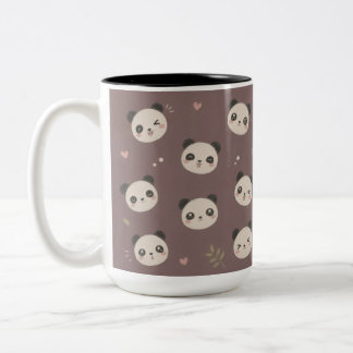 Bicolor Taza con patrón de panda Kawaii lindo – Coloreado 