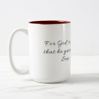 Bicolor Taza con regalo, Juan 3:16